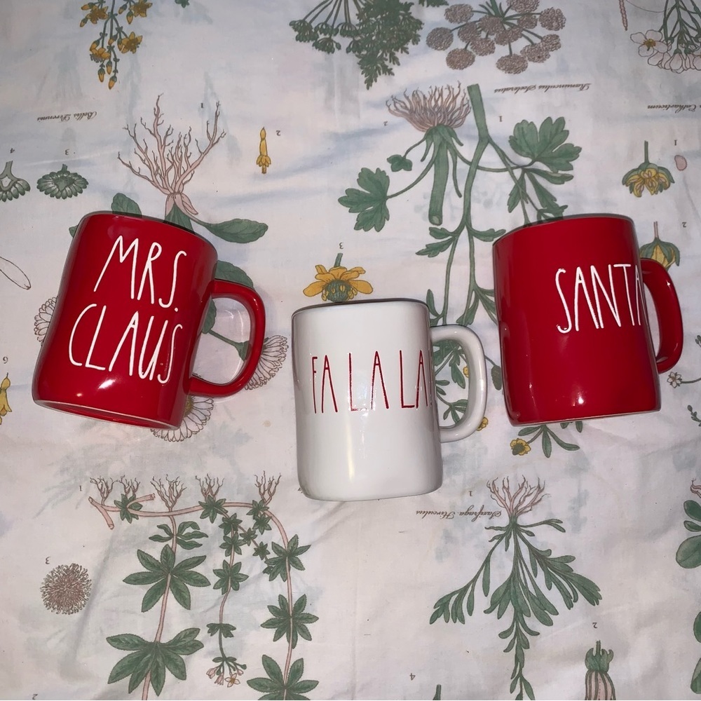 Mrs. Claus and FA LA LA ! And Santa Christmas Mugs ! Bundle